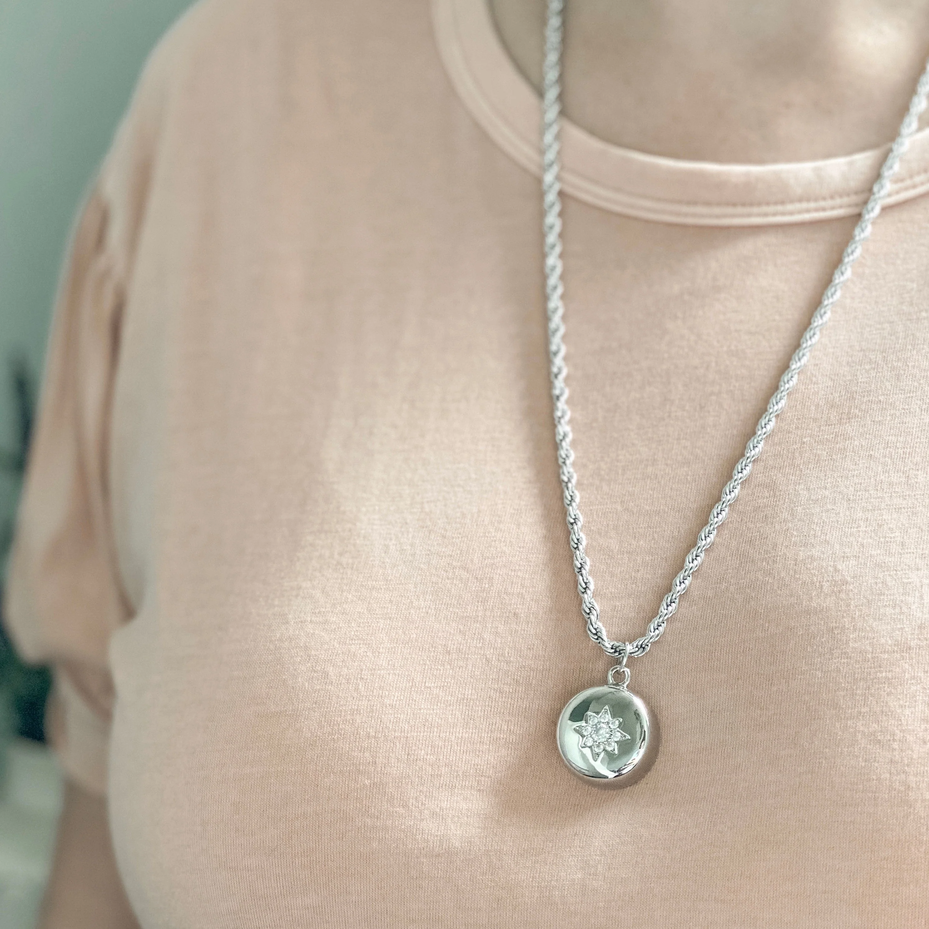 Embedded Star Necklace - Sterling Silver - Image 4